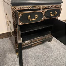 Load image into Gallery viewer, A Delightful Country House Condition Two Door Two Handled Lacquered Chinoiserie Cabinet