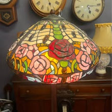 Load image into Gallery viewer, Floral Floor Standing Tiffany Standard Lamp With Fluted Column