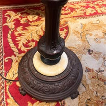 Load image into Gallery viewer, Floral Floor Standing Tiffany Standard Lamp With Fluted Column