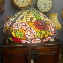 Load image into Gallery viewer, Floral Floor Standing Tiffany Standard Lamp With Fluted Column