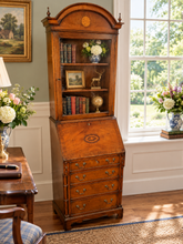 Load image into Gallery viewer, An Impressive George III Style Inlaid Mahogany Bureau Bookcase
