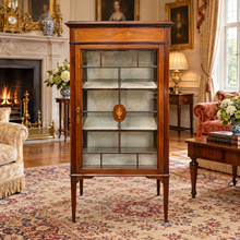 Load image into Gallery viewer, Antique Edwardian Inlaid Mahogany Display Cabinet – c.1890–1910