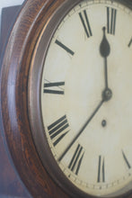 Load image into Gallery viewer, A handsome antique mahogany eight day school wallclock with a 12&quot; clean white dial