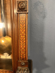 An Impressive Antique Mahogany Cased Striking Vienna Regulator Wall Clock Inlaid With Fruitwoods