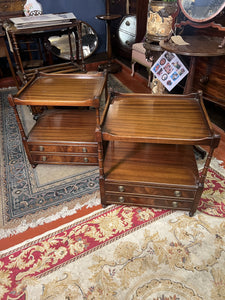 A Matching Pair Of Mahogany Bevan Funnel Bedside Or Occasional Tables