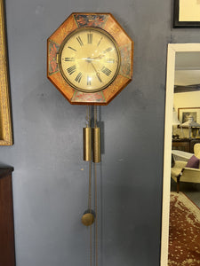 A fabulous German 19th century “Postman’s” weight driven wall clock striking the hours on a gong