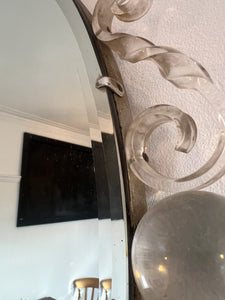 A Stunning Original Vintage Art Deco Period Wall Mirror With Glass Balls And Decoration