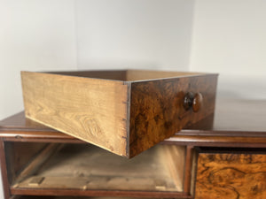 An Antique Victorian Walnut Chest Of Drawers Faced With Amazing Burr Walnut