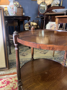 Regency Period Two Tier Flame Walnut Gueridon Table With Elegant Turned Legs