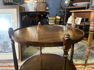 Regency Period Two Tier Flame Walnut Gueridon Table With Elegant Turned Legs