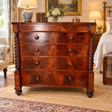 Load image into Gallery viewer, VERY RARE ANTIQUE VICTORIAN SCOTTISH CHEST OF SIX DRAWERS – CIRCA 1850