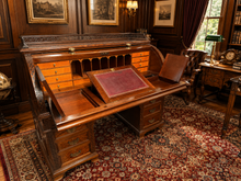Load image into Gallery viewer, Magnificent 19th Century Hobbs &amp; Co. London Mahogany Roll-Top Cylinder Bureau