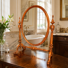 Load image into Gallery viewer, 19th Century Victorian Flame Mahogany Cheval Dressing Mirror