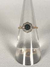 Load image into Gallery viewer, Vintage Blue Sapphire And Diamond Cluster Engagement Ring