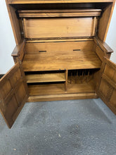 Load image into Gallery viewer, Ercol Golden Dawn Hi Fi Unit With Glazed Bookcase In As New Condition