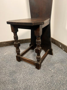 An M H Baillie Style Oak Hall Chair Embossed With Acorns And Beautiful Carved Oak Tree Foliage