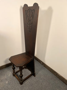 An M H Baillie Style Oak Hall Chair Embossed With Acorns And Beautiful Carved Oak Tree Foliage