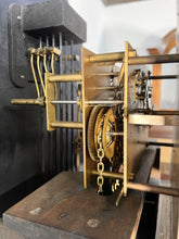 Load image into Gallery viewer, Gorgeous English Oak Antique Grandfather Clock With A Panel Reading ‘Tempus Fugit’