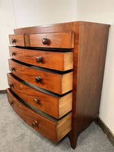 Load image into Gallery viewer, A Victorian Antique Bow Front Chest Of Drawers With Stunning Inlay Work