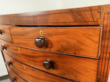 Load image into Gallery viewer, A Victorian Antique Bow Front Chest Of Drawers With Stunning Inlay Work
