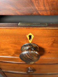 A Victorian Antique Bow Front Chest Of Drawers With Stunning Inlay Work