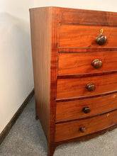 Load image into Gallery viewer, A Victorian Antique Bow Front Chest Of Drawers With Stunning Inlay Work
