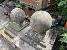 Load image into Gallery viewer, Two Matching Pairs Of Antique Hand Cut Stepped Stone Finials Or Pillar Caps