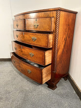 Load image into Gallery viewer, An Empire Bow Front Five Drawer Chest With Rope Turned Columns