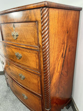 Load image into Gallery viewer, An Empire Bow Front Five Drawer Chest With Rope Turned Columns