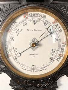 A Victorian Polished Oak Banjo Barometer Made By Mappin Brothers Of London c.1885