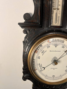 A Victorian Polished Oak Banjo Barometer Made By Mappin Brothers Of London c.1885