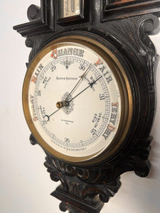 A Victorian Polished Oak Banjo Barometer Made By Mappin Brothers Of London c.1885