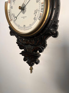 A Victorian Polished Oak Banjo Barometer Made By Mappin Brothers Of London c.1885