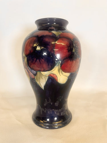 A lovely William Moorcroft Pansy Vase Circa 1915 In Great Condition