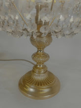 Load image into Gallery viewer, A Large Empire Style Table Lamp Made Of Chiselled Brass Covered With Octagonal Glass Chains