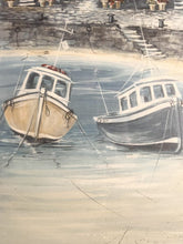 Load image into Gallery viewer, Anchored At The Quay By Ruth Parker Beautifully Mounted And Framed Under Glass