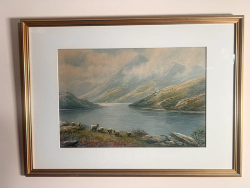 Albert Milton Drinkwater Original 19th Century Watercolour Painting Of Derwentwater Windermere