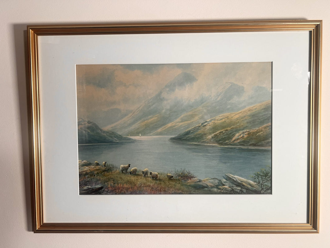 Albert Milton Drinkwater Original 19th Century Watercolour Painting Of Derwentwater Windermere