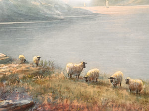 Albert Milton Drinkwater Original 19th Century Watercolour Painting Of Derwentwater Windermere