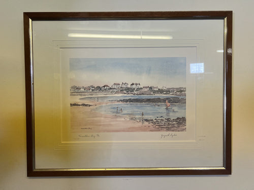 Gwyneth Ryder Signed Print '' Treasddur bay Isle Of Anglesey North Wales