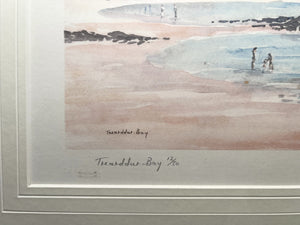 Gwyneth Ryder Signed Print '' Treasddur bay Isle Of Anglesey North Wales
