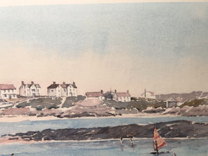 Gwyneth Ryder Signed Print '' Treasddur bay Isle Of Anglesey North Wales