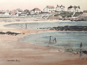 Gwyneth Ryder Signed Print '' Treasddur bay Isle Of Anglesey North Wales