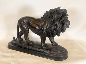 A Striking Lion Cast From Bronze With Amazing Detail