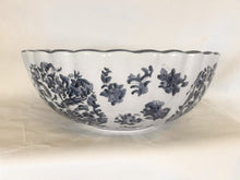 Load image into Gallery viewer, Huge Oriental Ironstone Blue And White Bowl With Floral Decoration