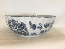 Load image into Gallery viewer, Huge Oriental Ironstone Blue And White Bowl With Floral Decoration