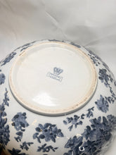 Load image into Gallery viewer, Huge Oriental Ironstone Blue And White Bowl With Floral Decoration