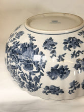 Load image into Gallery viewer, Huge Oriental Ironstone Blue And White Bowl With Floral Decoration