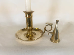 Vintage Brass Chamberstick Complete With Snuffer