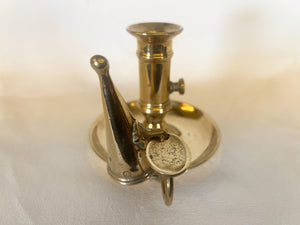Vintage Brass Chamberstick Complete With Snuffer